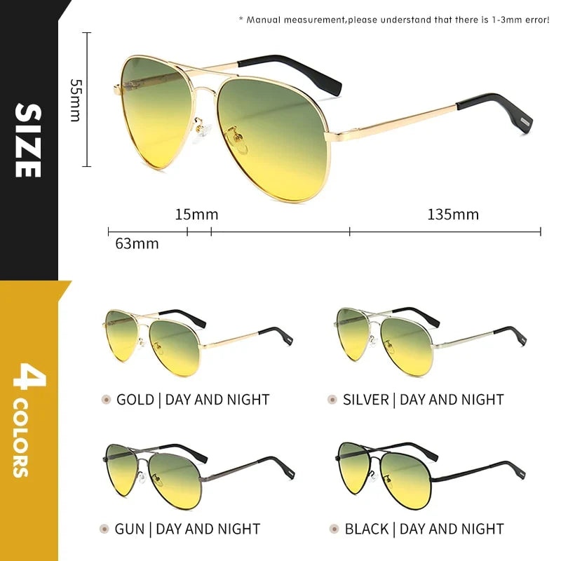 Modische Piloten Sonnenbrille für den Sommer. Unisex, photochrom und polarisiert, für besten UV400 Blendschutz.
