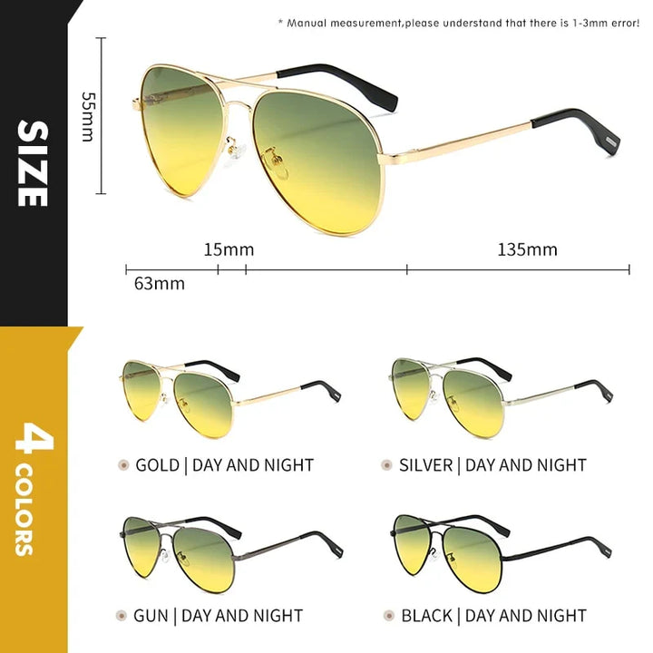 Modische Piloten Sonnenbrille für den Sommer. Unisex, photochrom und polarisiert, für besten UV400 Blendschutz.