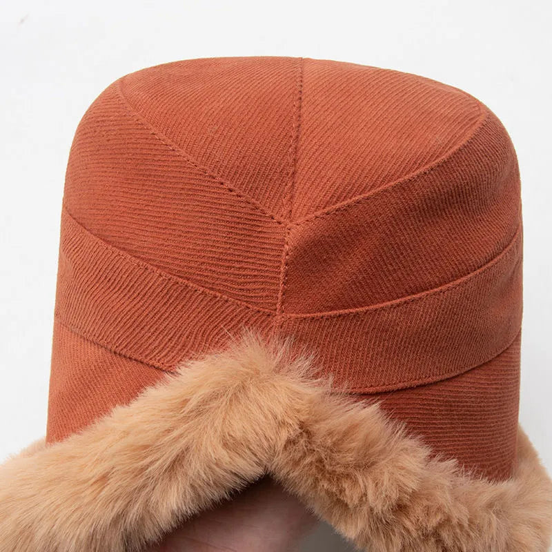 Warmer Damen Fischerhut, Khaki, vielseitig und chic für den Winter.