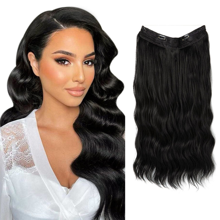 Hitzebeständige Halo Extensions, unsichtbar, Haarteil für schnelle und einfache Volumen-Frisur.