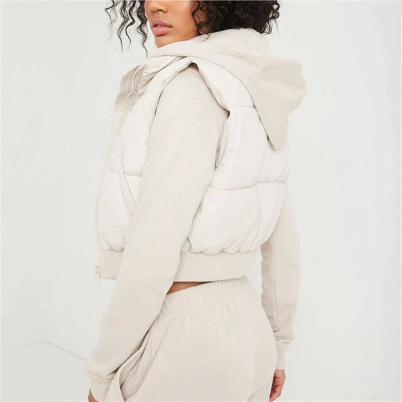 Damen Puffweste Nina in Schwarz, modische Steppweste für Herbst & Winter.