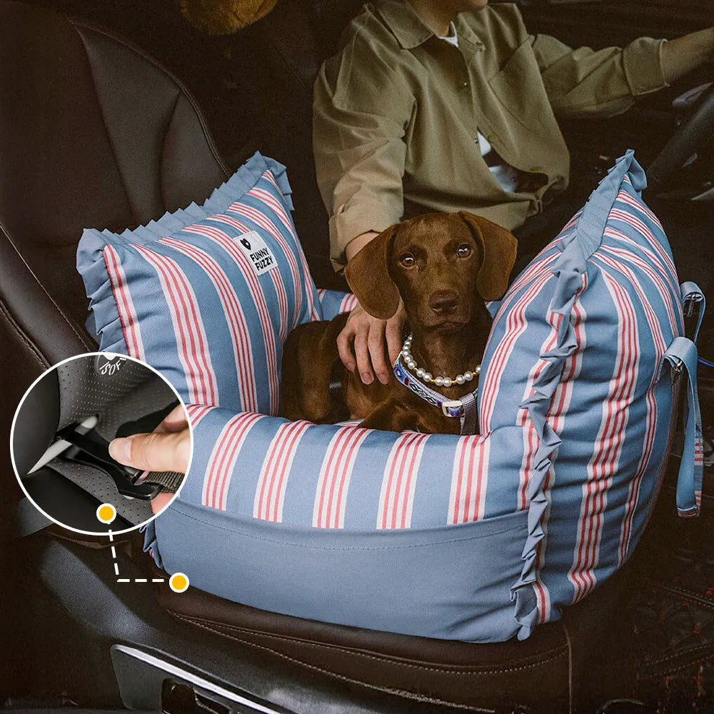 Optimale Sicht für den Hund dank erhöhtem ISOFIX Haustier Autositz.