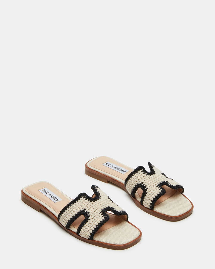 Bequeme Damen Pantolette mit flachem Absatz, ideal für Strand & Stadt, leichter Sommer-Look.
