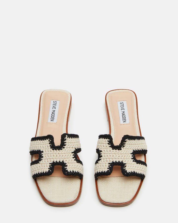 Leichte Damen-Slip-on-Sandalen mit breitem Komfort-Riemen. Ideal für entspannte Sommertage.
