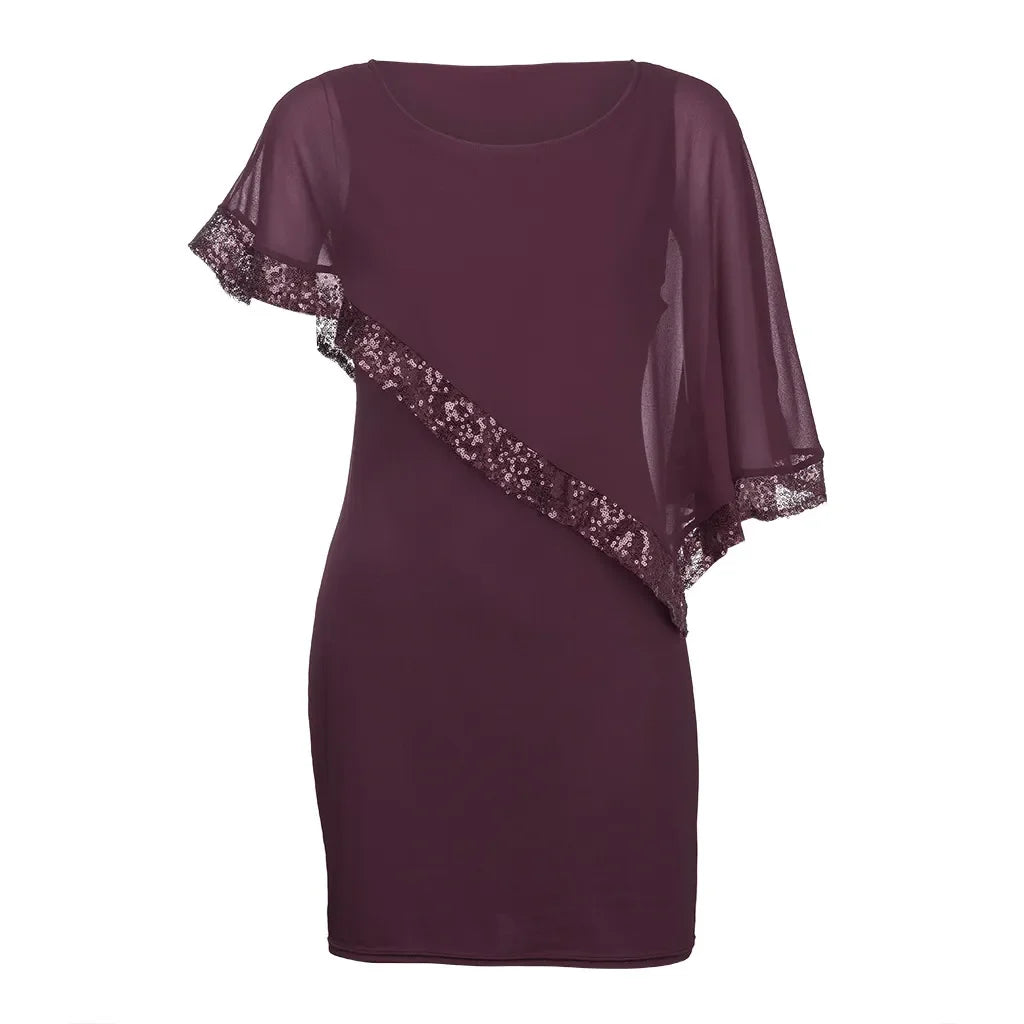 Elegantes Damen Pailletten Abendkleid Übergröße, für Silvester, Hochzeiten oder Galas.