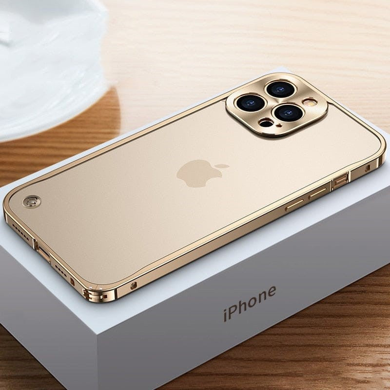 iPhone Hülle aus Aluminium mit integriertem Kameraschutz, sicheres Handy Zubehör.