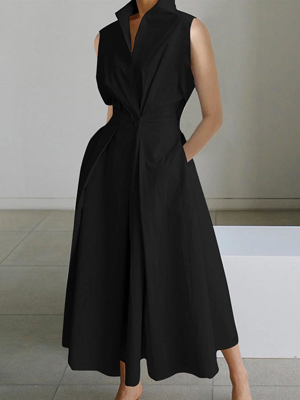 Modisches Damen Blusenkleid mit Hemdkragen. Bequemes Frühlingskleid, auch als Sommerkleid oder Freizeitkleid.