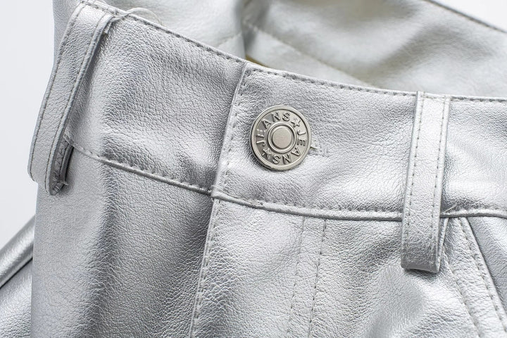 Festliche Damen Metallic Hose, weiter Schnitt. Die glamouröse Frauenhose für Herbst- & Wintermode.