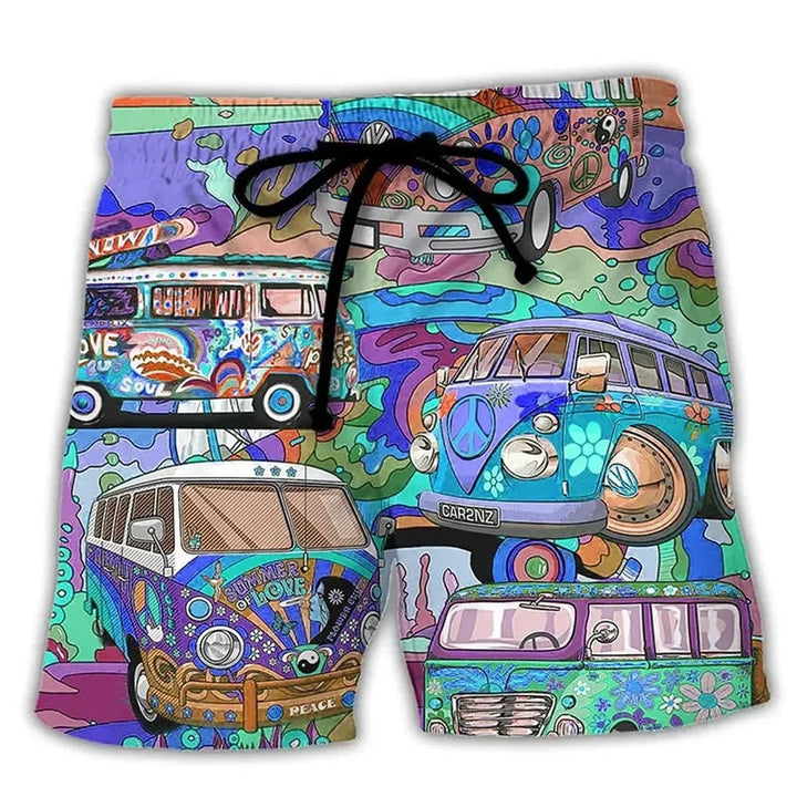 Lässige Herren Streetwear Badehose, schnelltrocknend, mit modernem Graffiti Print – perfekt für heiße Tage.