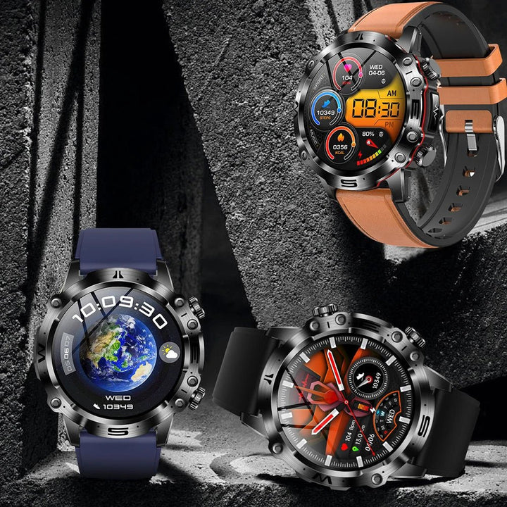 Elegante Smartwatch mit Glukose-, Herzfrequenz- & Schlafüberwachung, perfekt für den Alltag und besondere Anlässe.