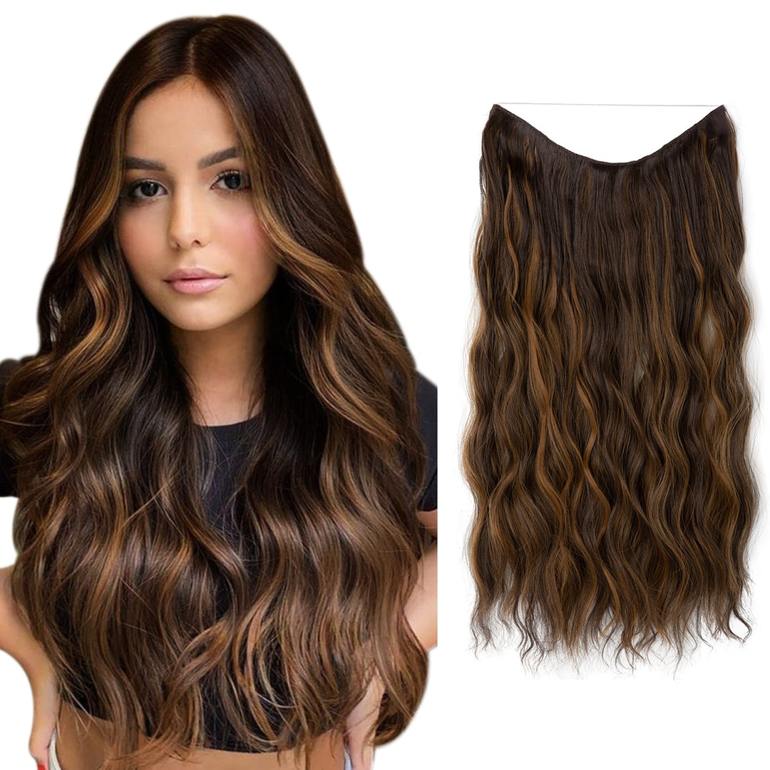 Haar Accessoire: Unsichtbare Halo Extensions für instant Länge & Volumen, Kunsthaar.