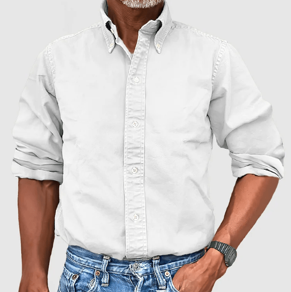 Klassisches Herren Langarmhemd für Frühling. Elegantes, vielseitiges Frühlingshemd für Büro & Freizeit.