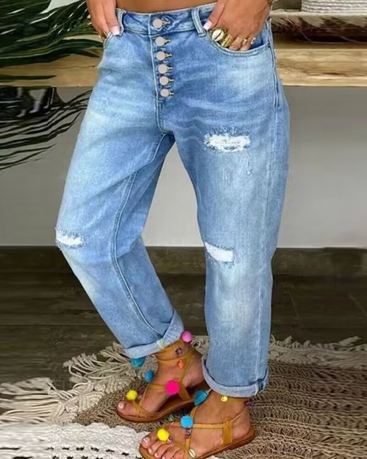Stilvolle Damen Stretchjeans für den Frühling, perfekte Passform & hoher Tragekomfort, ideal für frühlingshafte Outfits.