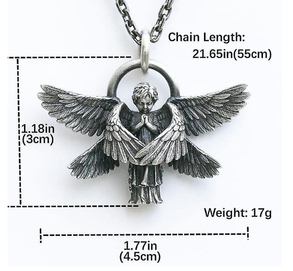 Einzigartige Damen Halskette mit kunstvollen Engelsflügeln aus 925er Silber, ein starkes Schutzsymbol.