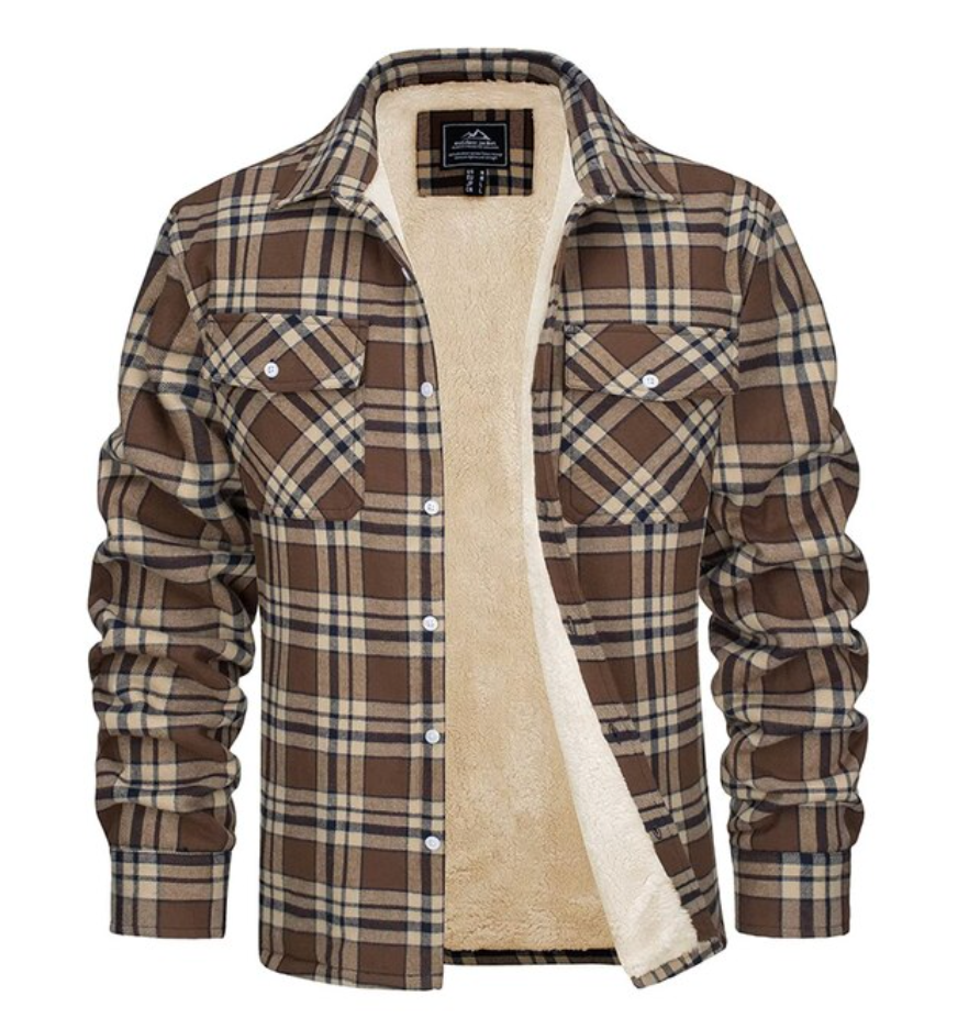 Stilvolle karierte Herren Flanelljacke, warm und komfortabel für Herbst & Winter.