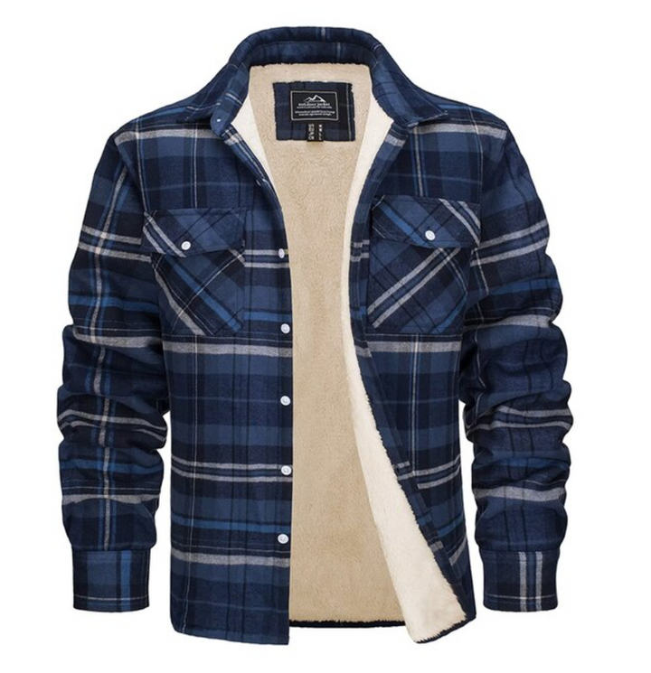 Komfortable Herren Flanelljacke, kariert, bietet warmen Komfort an kühlen Tagen.