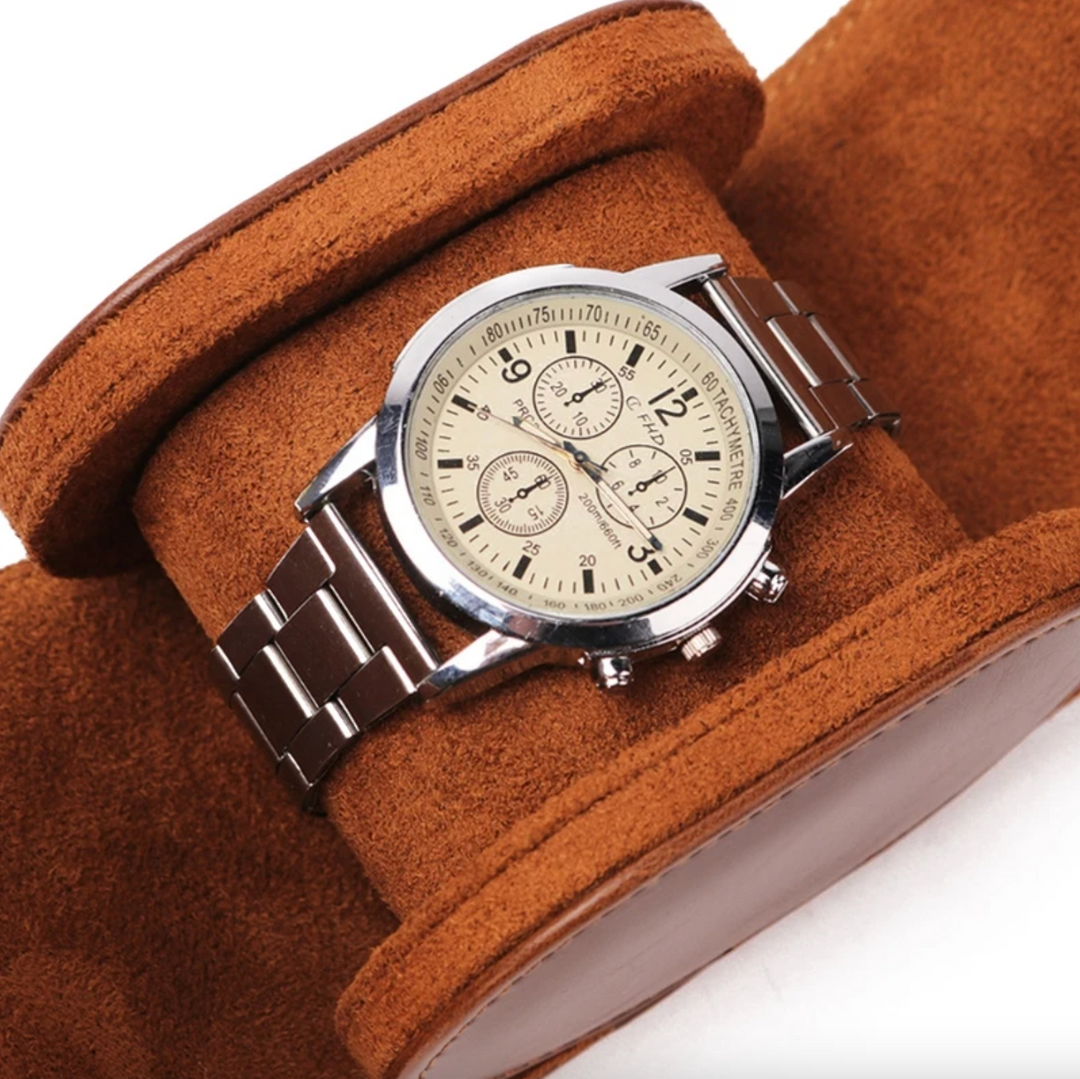 Edle Uhrenaufbewahrung im Vintage-Stil. Stilvolle Uhrenbox für Herren und Damen, auch für Schmuck zu Hause geeignet.