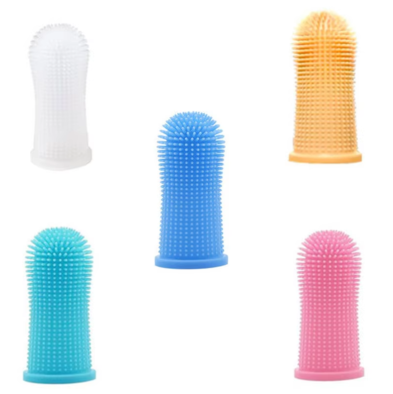 Praktische Silikon-Fingerzahnbürste für Haustiere zur Verbesserung der Mundhygiene & Vorbeugung.