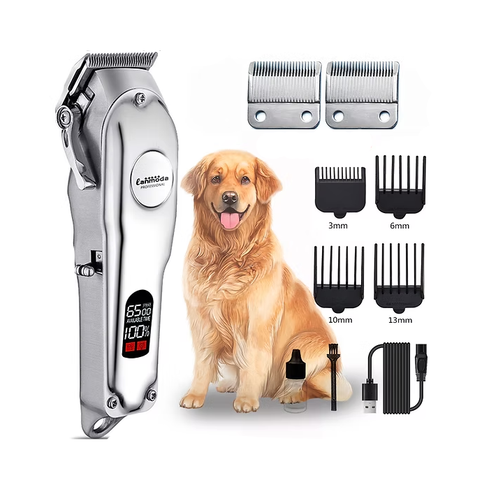 Kabelloser Haustier-Trimmer für Hunde & Katzen, professionelle Fellpflege zu Hause, leise & effizient.