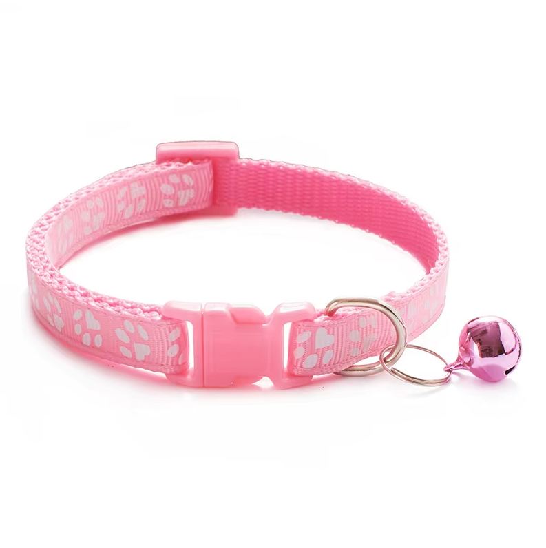 Katzenhalsband mit Sicherheits-Schnellverschluss, verstellbar und ausgestattet mit einer Glocke zur Ortung.