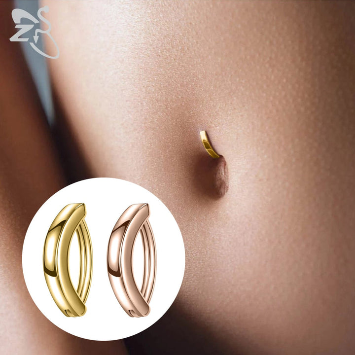 Glänzendes Damen Bauchnabelpiercing für Sommer & Strand; stilvoller Schmuck & Piercing für Frauen.