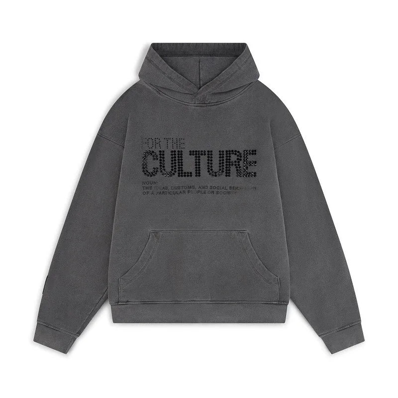 Bequemer Herren Hoodie mit funkelndem Strass-Design, ideal für lässige Freizeitmode.