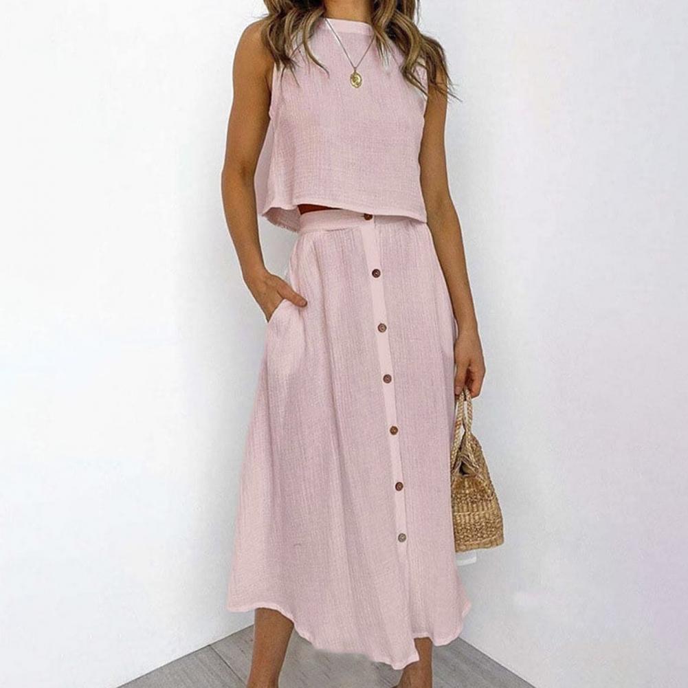 Bequemes, leichtes Damen-Sommerkleid ohne Ärmel, ideal für Freizeit & Strand.