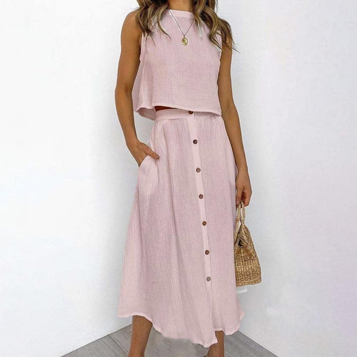 Bequemes, leichtes Damen-Sommerkleid ohne Ärmel, ideal für Freizeit & Strand.