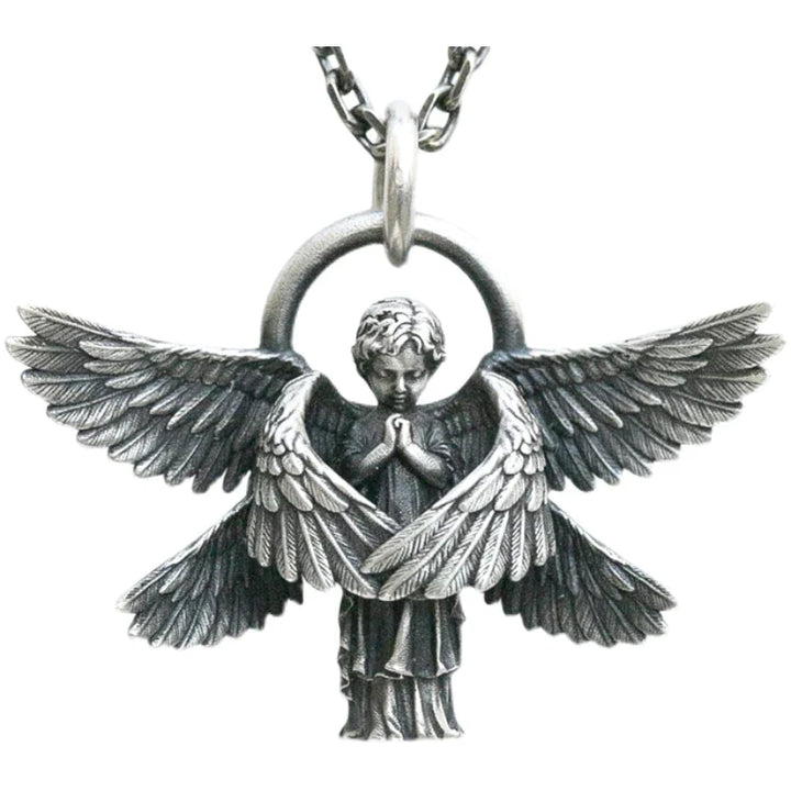 Spiritueller Engelsflügel-Schmuck für Damen, tragbare Silberkette als Ausdruck von Glaube und Schutz.