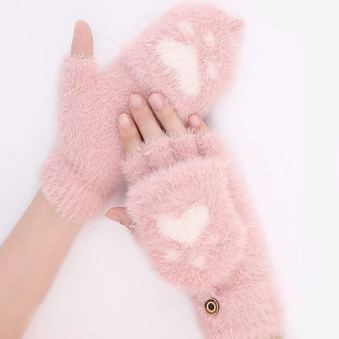 Warme Damen Fäustlinge, perfekt für Outdoor. Kuschelig weich mit Klappfunktion.