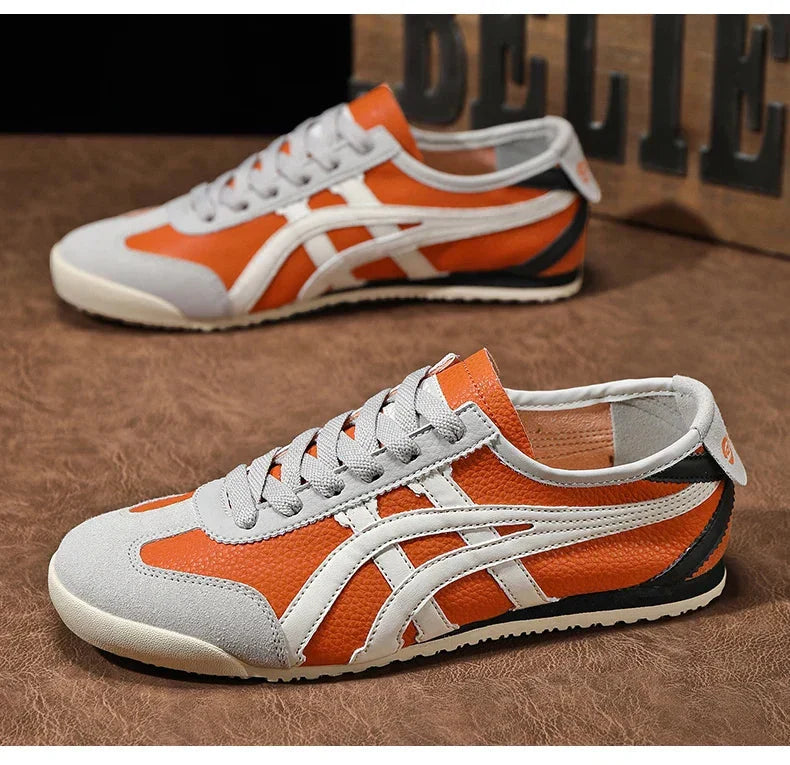 Atmungsaktives Obermaterial der geometrischen Sommer-Sneaker; Komfort für Damen & Herren beim Gehen.
