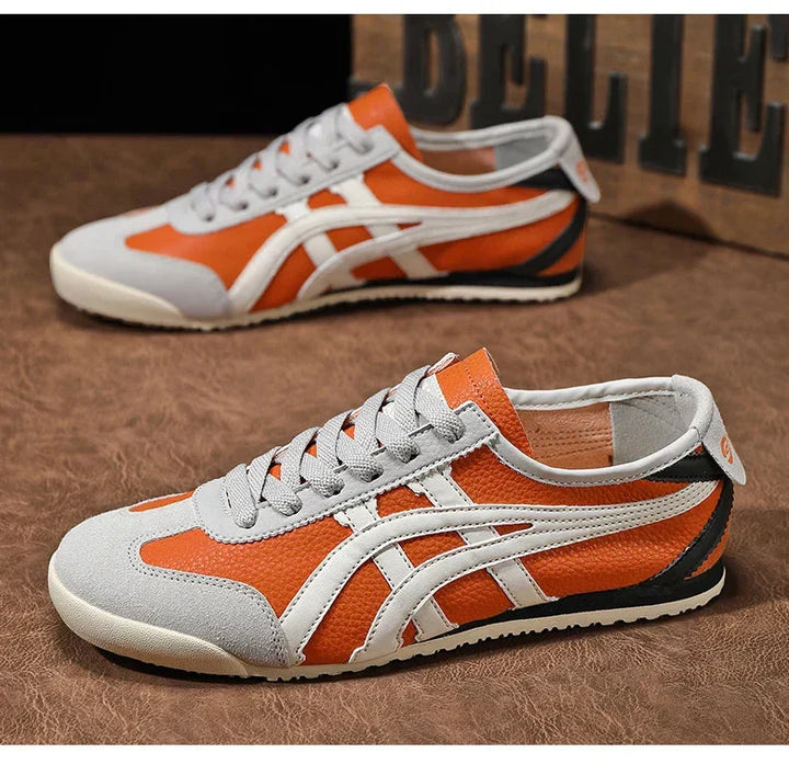 Atmungsaktives Obermaterial der geometrischen Sommer-Sneaker; Komfort für Damen & Herren beim Gehen.