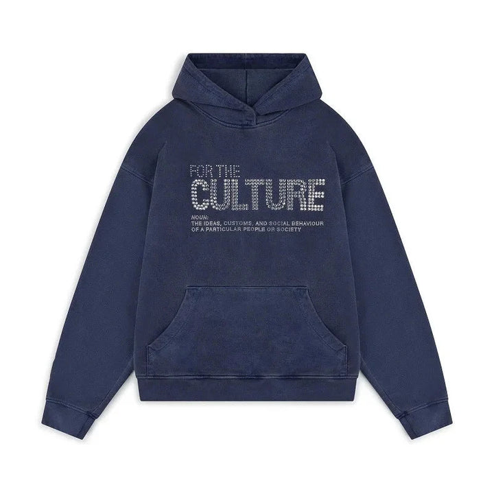 Detailreicher Unisex Hoodie mit glitzerndem Strass, vielseitiges Oberteil für jede Garderobe.