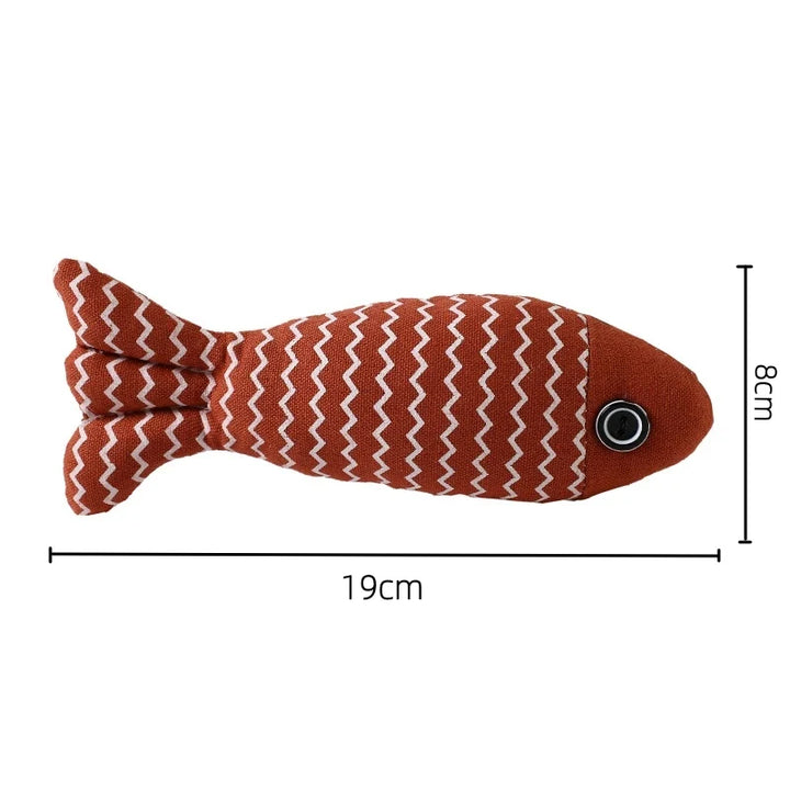 Fisch-Katzenspielzeug mit Katzenminze, weich und robust, perfekt für interaktives Spiel und als Anreiz zur Bewegung.