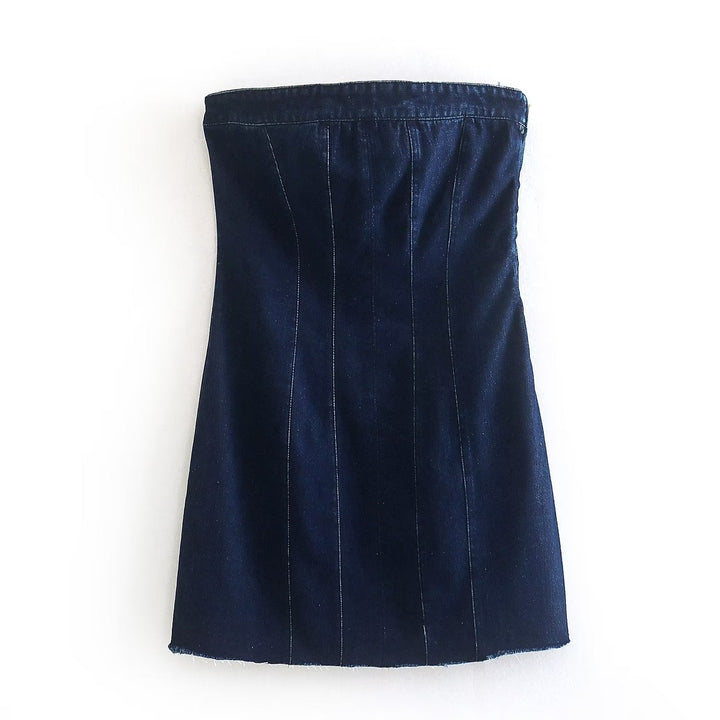 Komfortables trägerloses Damenkleid, Sommerkleid XS, S, M, L. Für Eleganz und Leichtigkeit.