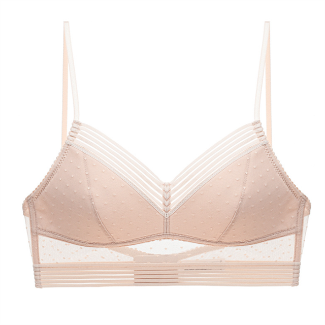Damen Nahtloser Bralette BH ohne Bügel, mit schöner Spitze, bietet ganztägigen Komfort.