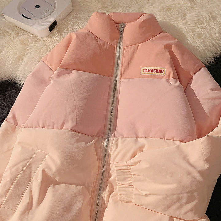 Warme Damen Pufferjacke im trendigen Colorblock-Stil. Ideal für winterliche Freizeit & stilvolle Oberbekleidung.