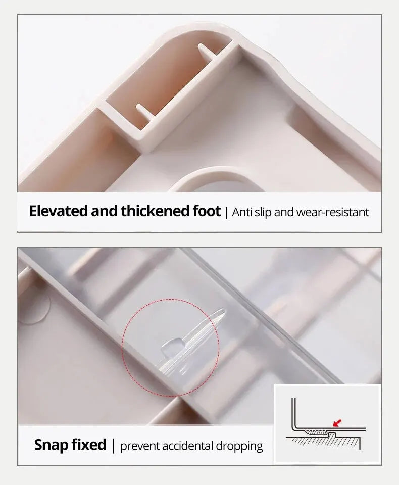 Vielseitiger transparenter Desktop Organizer. Ideal für Kosmetik, Make-up und Büromaterial auf dem Schminktisch.