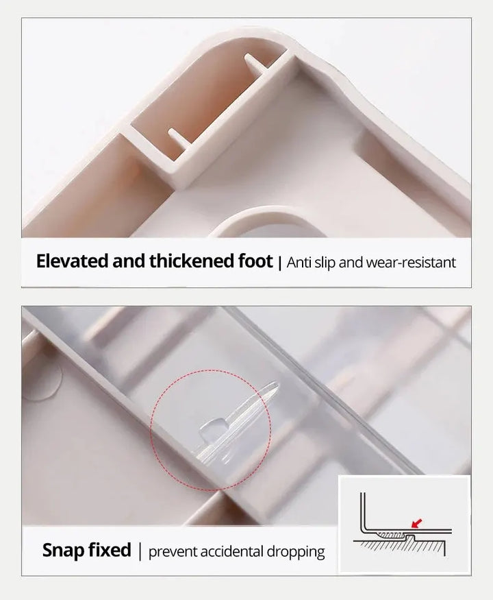 Vielseitiger transparenter Desktop Organizer. Ideal für Kosmetik, Make-up und Büromaterial auf dem Schminktisch.