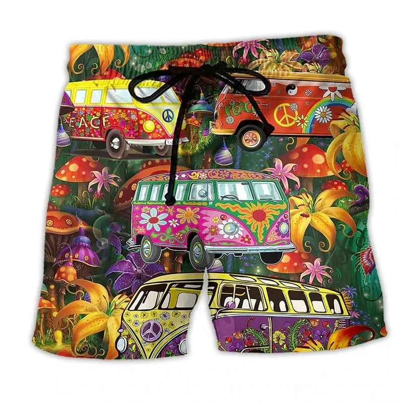 Herren Badehose mit Graffiti Print, schnelltrocknend, für Strand, Pool & Sommer.