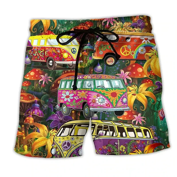 Herren Badehose mit Graffiti Print, schnelltrocknend, für Strand, Pool & Sommer.