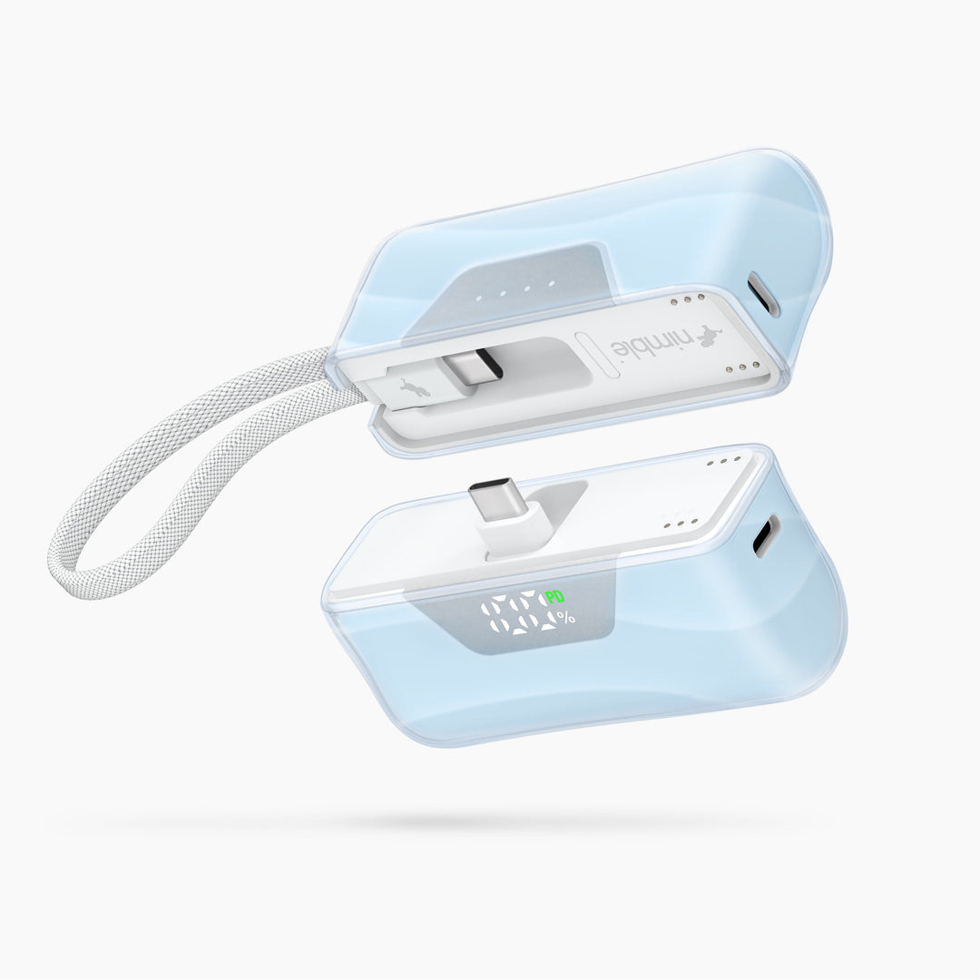 Zwei-teilige 10.000 mAh Powerbank mit USB-C, ideal für mobiles Dual-Laden.