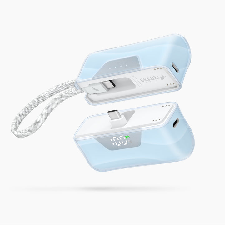 Zwei-teilige 10.000 mAh Powerbank mit USB-C, ideal für mobiles Dual-Laden.