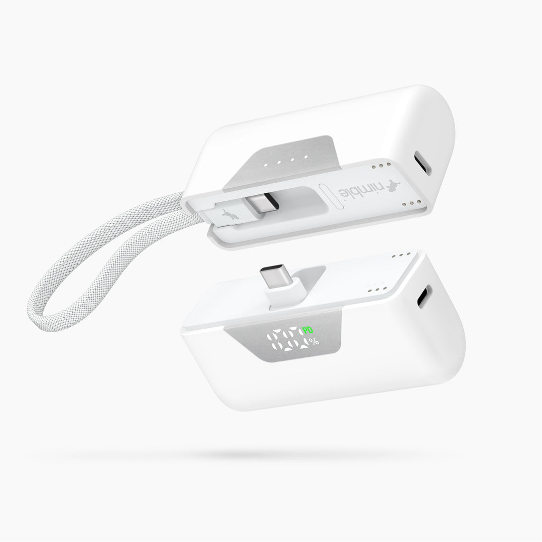 Teilbare 10.000 mAh Powerbank für zwei Geräte, flexibel & magnetisch.