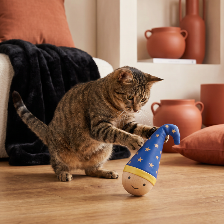 Langlebiges, robustes Feder-Katzenspielzeug für stundenlange, interaktive Unterhaltung der Katze. Tierbedarf.