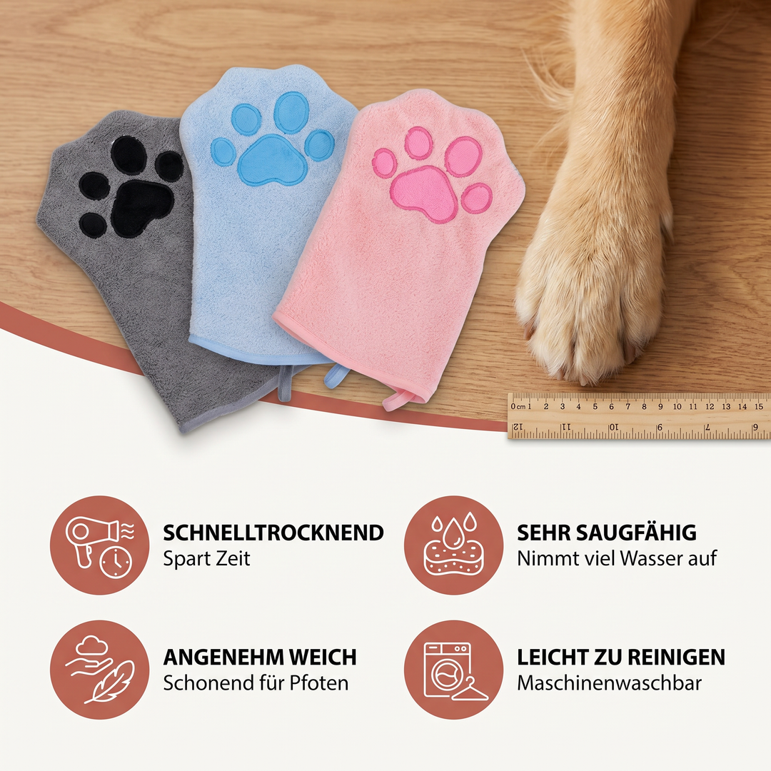 Effektives, schnelltrocknendes Tierhandtuch für Hygiene & Komfort von Hund & Katze.