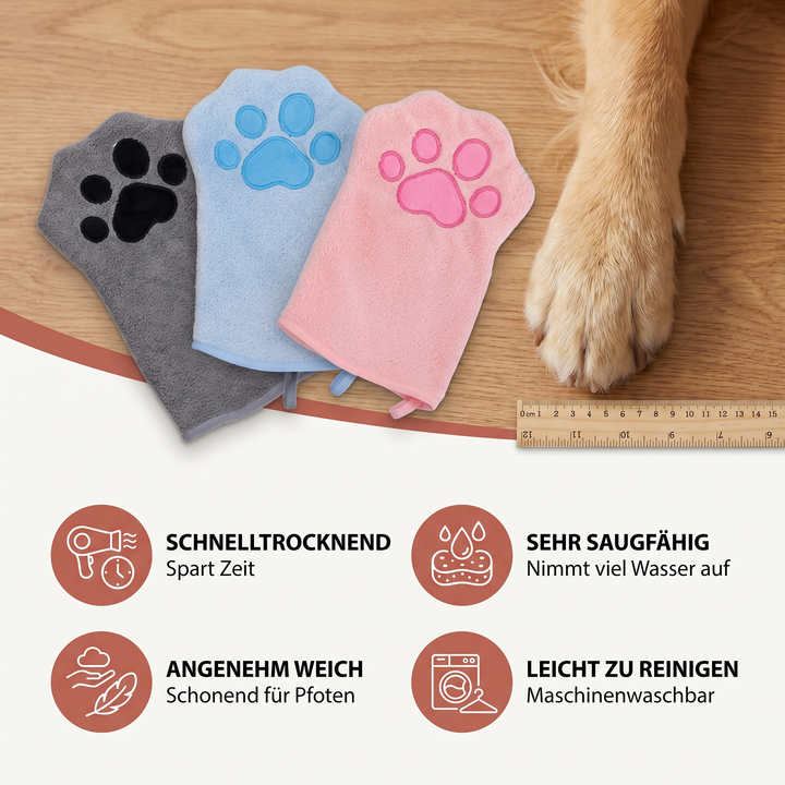 Effektives, schnelltrocknendes Tierhandtuch für Hygiene & Komfort von Hund & Katze.