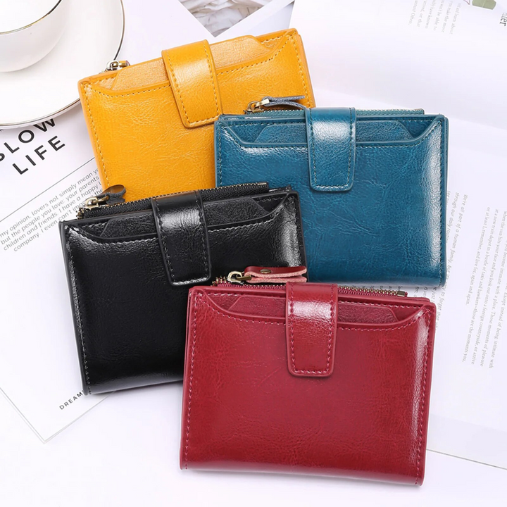 Geldbörse kurz, unisex, RFID-geschützt, mit Münzfach & mehreren Kartensteckplätzen.