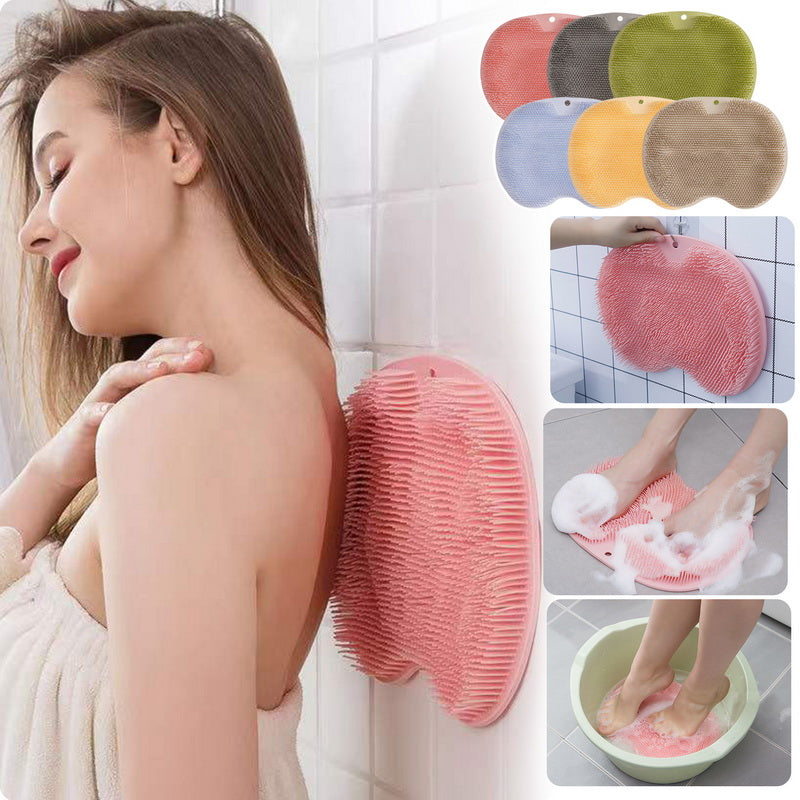 Rutschfeste Fußmassagebürste mit weichen Borsten für ein Peeling und entspannende Fußpflege unter der Dusche.