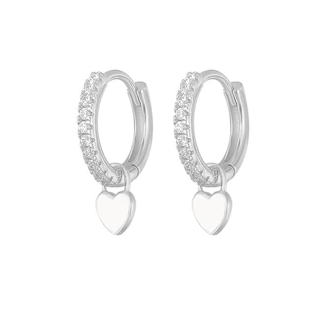 Damen Creolen mit funkelnden Zirkonia in Sterlingsilber. Edle Goldschmuck-Alternative.